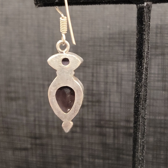 Amethyst and Sterling Silver Earrings - Picture 2 of 2